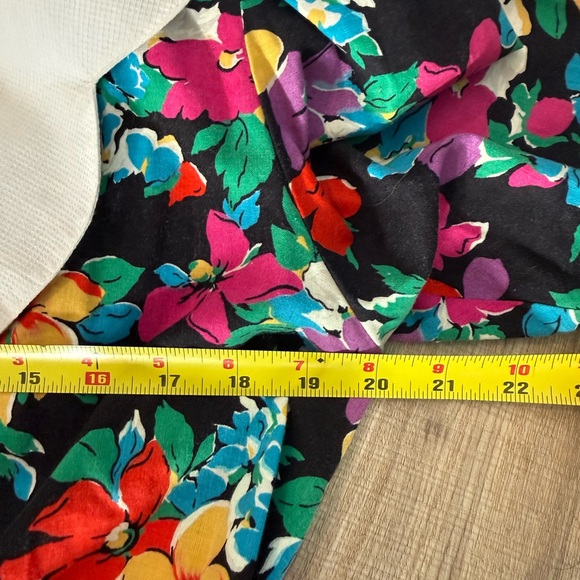 Vintage 80s 90s Floral Peplum Collared Dress Cotton 10 Medium Large Cottagecore - Picture 11 of 12